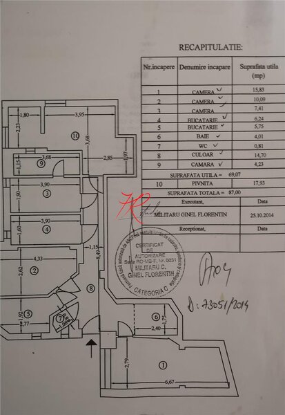 Icoanei Vanzare apartament/birou  5 camere